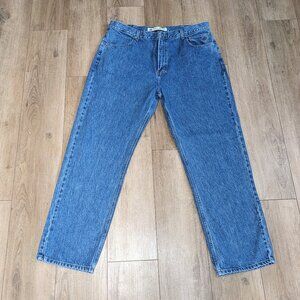 Harley Davidson Blue Denim Jeans Mens 42x32 Cotton Black Label Y2K Biker Vtg